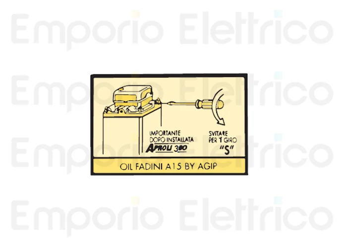 fadini pièce détachée autocollant d'instructions pour purge aproli 380 lb 38057