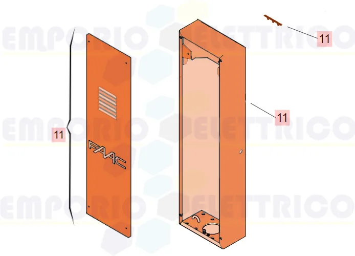 faac pièce détachée capot + porte 615 bpr (ral 9006) 63003467