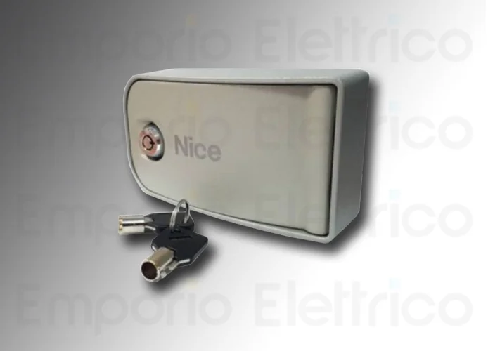 nice boîtier sécurité en aluminium avec bouton de commande et déverrouillage kiomini