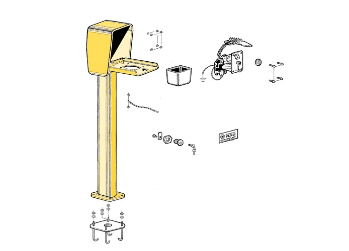 fadini pièce détachée colonnette de support avec porte ral 2002 geco 9 203310