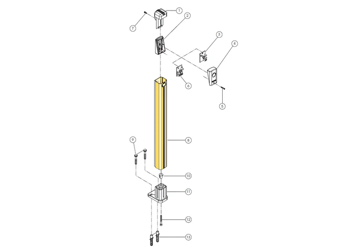 fadini pièce détachée profilé tubulaire pour colonnette pour trifo 11 11008