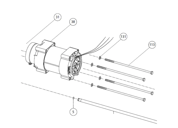 fadini pièce détachée tirant m5x155 moteur/pompe pour aproli 280 batt 280113