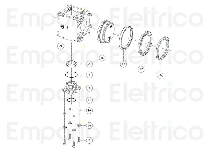 fadini pièce détachée support d'arbre complet pour aproli 380 lb 380132