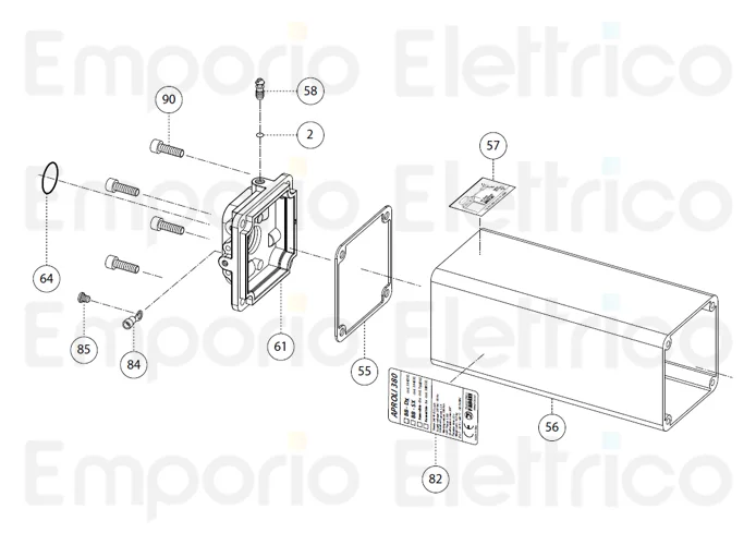 fadini pièce détachée étiquette autocollante données techn. aproli 380 lb 38082