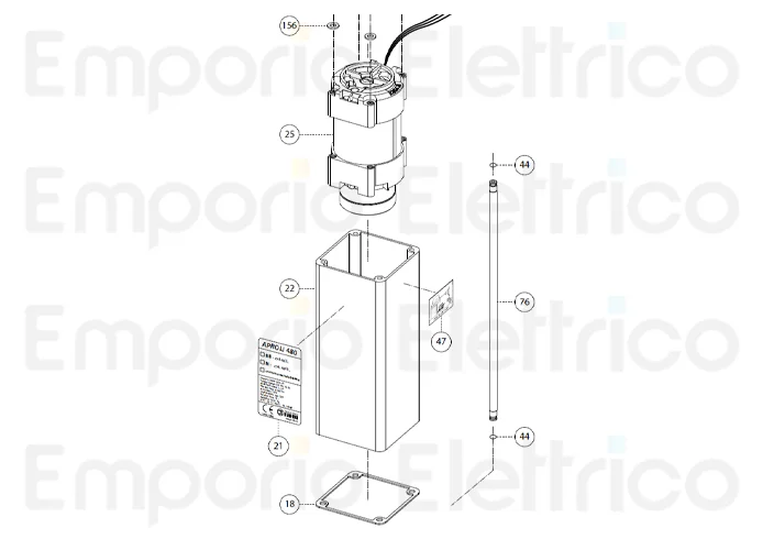 fadini pièce détachée moteur électrique avec pompe p4 pour aproli 480 48025