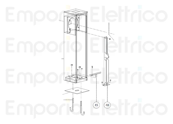 fadini pièce détachée support de porte - fixation de la charnière pour barri 88 88845