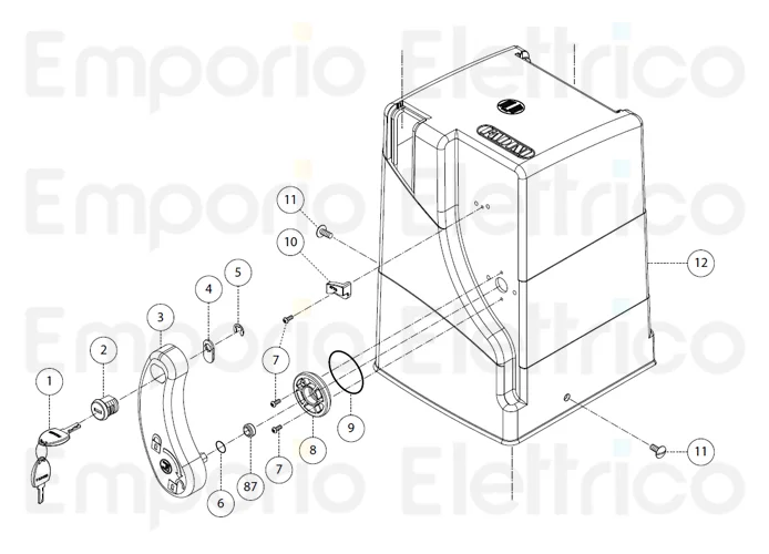 fadini pièce détachée clé m4 fadini pour bart 350 35001