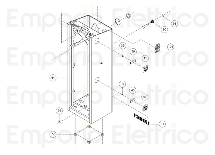 fadini pièce détachée étiquette descriptive adhésive externe pour bayt 980 97103