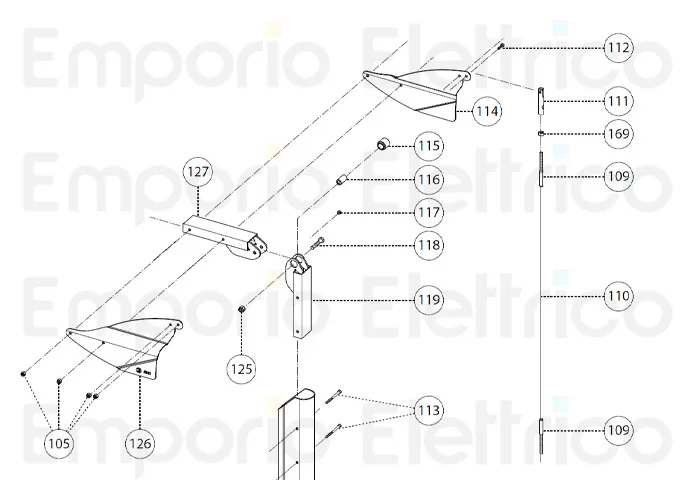 fadini pièce détachée registre en inox pour articulation pour bayt 980 97111