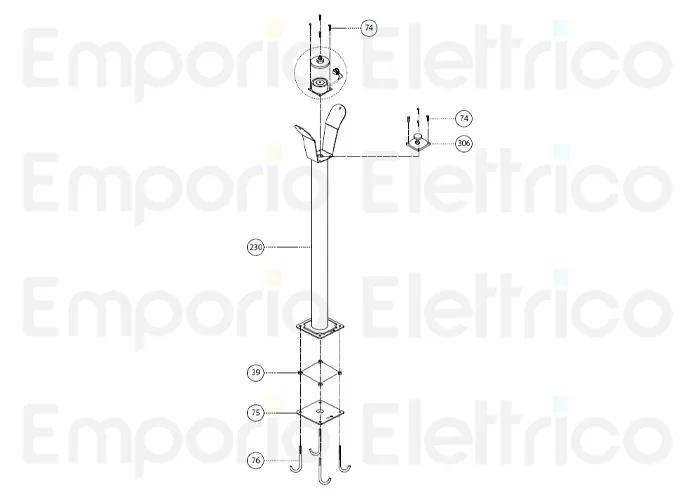 fadini pièce détachée socle fixe avec fourche pour bayt 980 97230