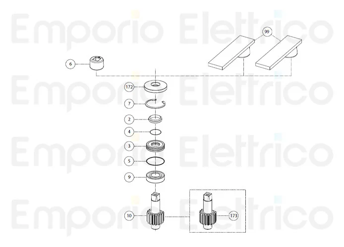 fadini pièce détachée virole avec trou carré pour combi 740 980 74006