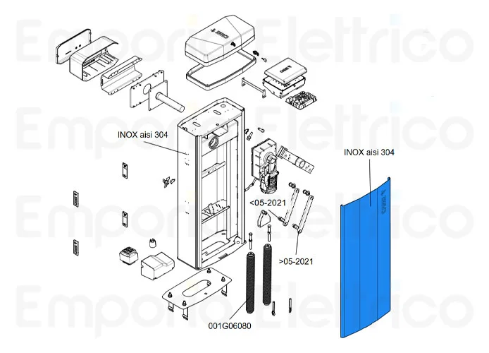 came ricambio porta armadio gt8 aisi 304 88003-0181