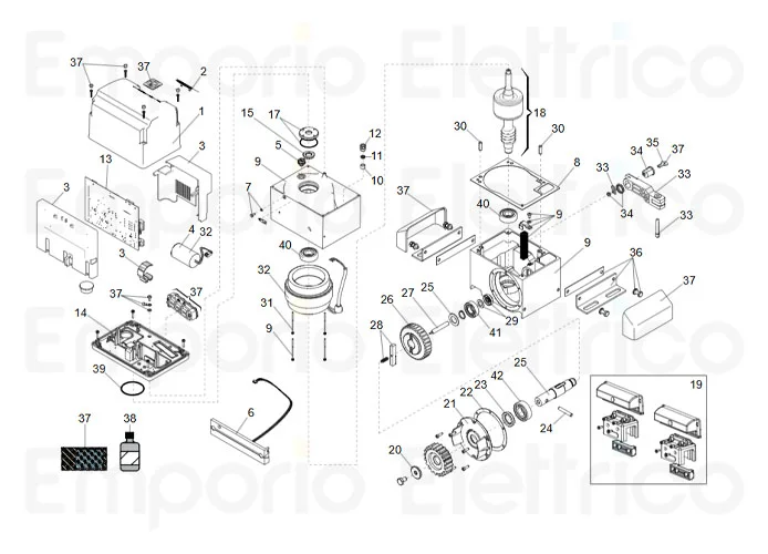 faac page des pièces détachées pour moteur 746 c