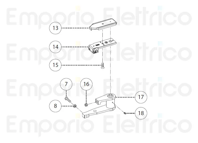 fadini pièce détachée vis m8x18 tsei inox de fixation plaque pour combi 787 78715