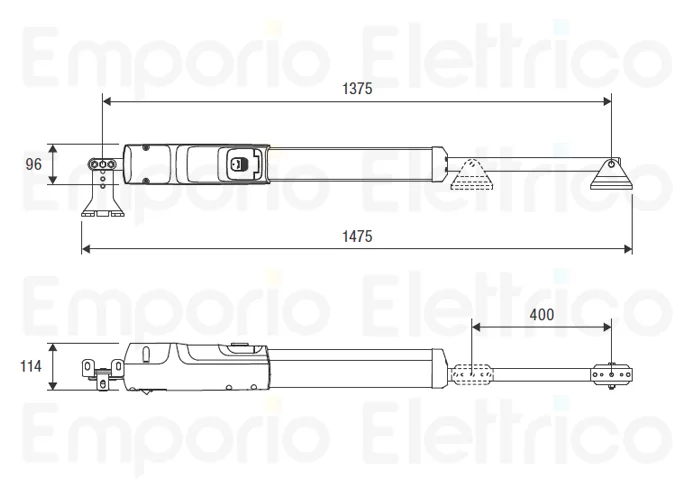 beninca motoriduttore lineare telescopico 24v tom4024e reverse 959104034