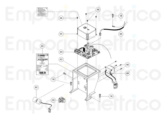 fadini ricambio trasformatore con cavi e connettore 63368