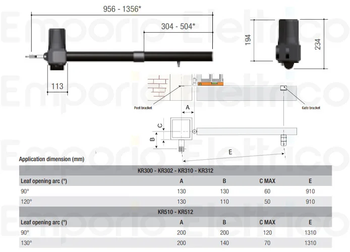 came motoréducteur droit krono 230v 001kr310d kr310d