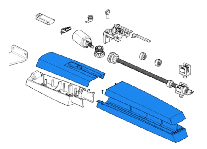 came pièce détachée groupe plastiques externes ral7024 axl 88001-0199