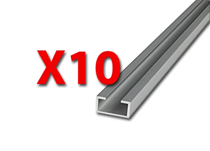 faac kit profil en aluminium 10pcs d 2,5m xs55, xs85 105687