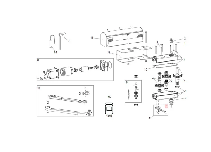 faac pièce détachée déverrouillage 390/550/trigon/breeze 63001855