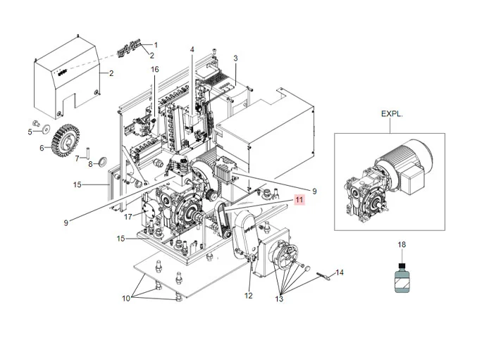 faac pièce détachée courroie transmission fermée 63002995