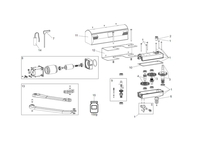 faac page pièces détachées pour moteur 390 230V