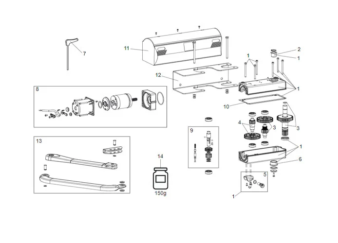 faac page pièce détachées pour moteur 390 24v