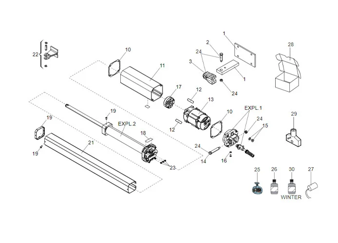 faac page pièces détachées pour moteur 402 sbs