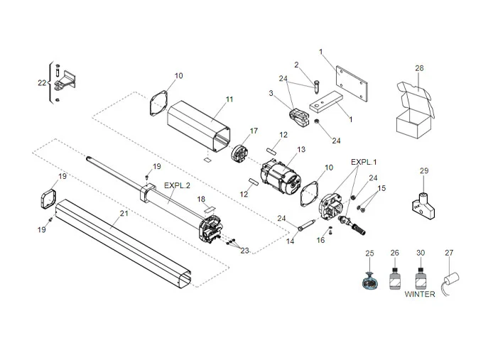 faac page pièces détachées pour moteur 402 sb