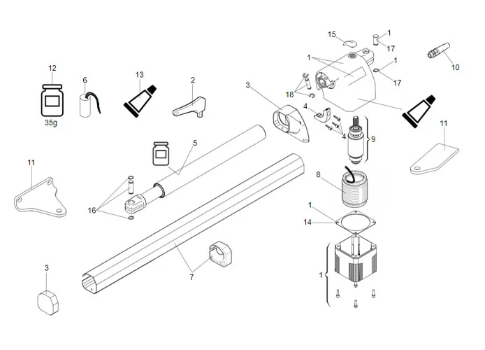 faac page pièces détachées pour moteur 412 dx