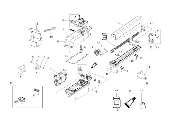 faac page pièces détachées pour moteur 413 230 v