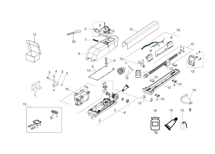 faac page pièces détachées pour moteur 413 230v ls