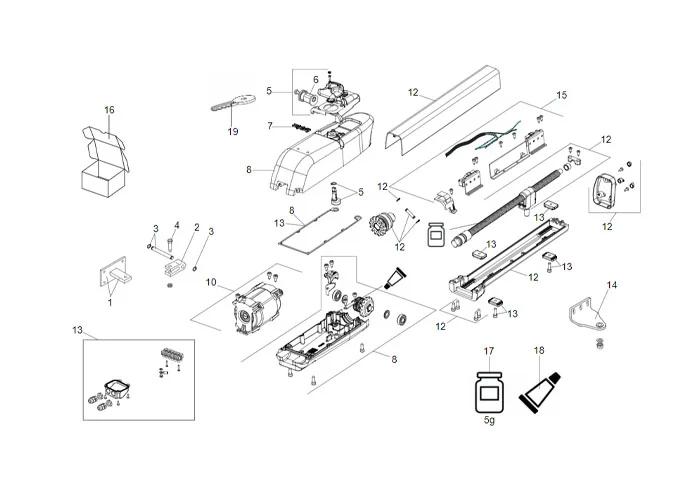 faac page pièces détachées pour moteur 413 24v ls