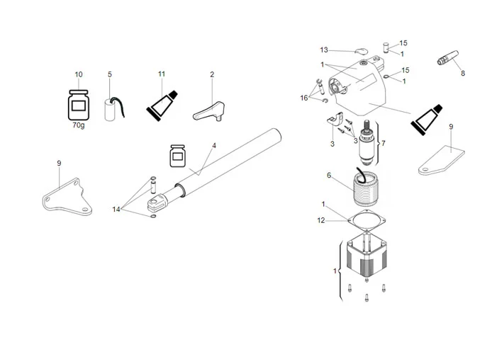 faac page pièces détachées pour moteur 414 p l dx