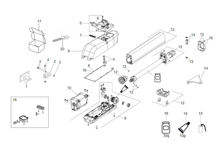 faac page pièce détachées pour moteur 415 230v