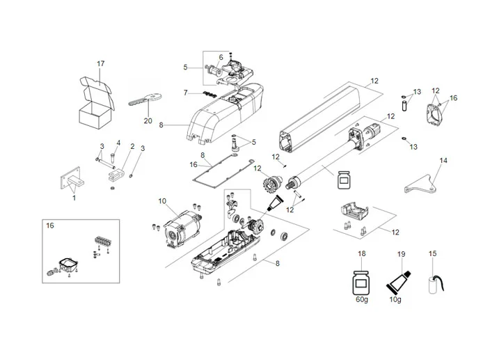 faac page pièce détachées pour moteur 415 230v l