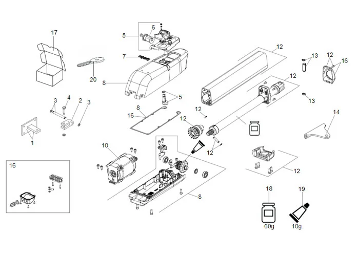 faac page pièce détachées pour moteur 415 24v l