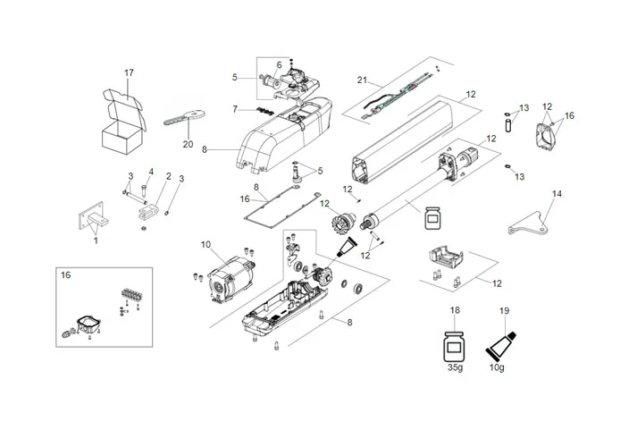 faac page pièce détachées pour moteur 415 24v ls