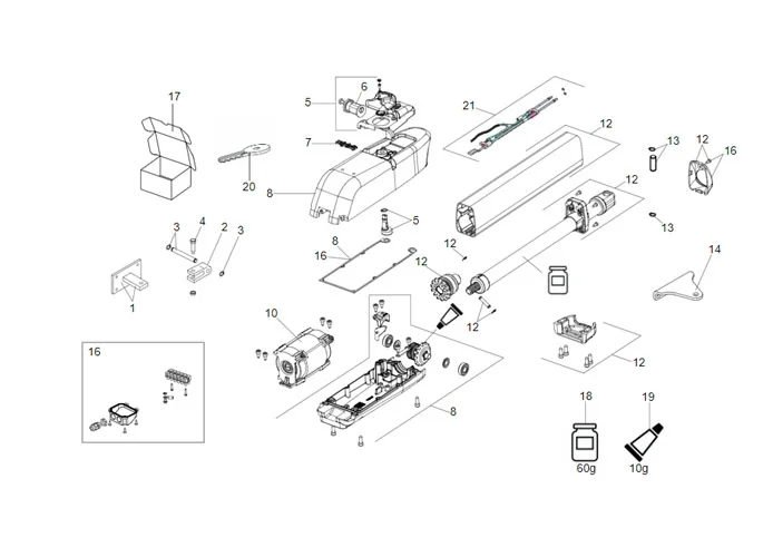 faac page pièce détachées pour moteur 415 24v l ls