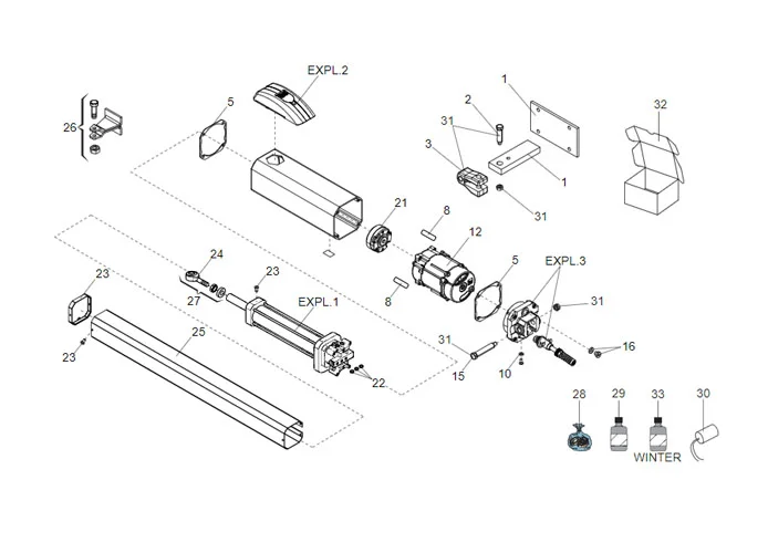 faac page des pièces détachées pour moteur 422 cbcs