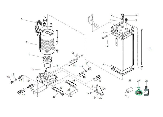 faac page pièces détachées pour armoire de commande hydraulique 750 sbs