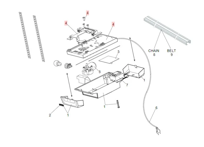 faac pièce détachée base et support de rail d600/d1000 63003357