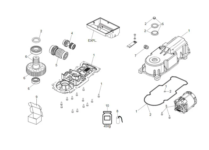 faac page pièces détachées pour moteur 770n 230v