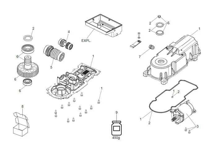 faac page pièces détachées pour moteur 770n 24v