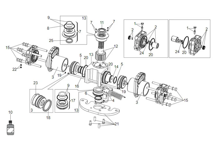 faac page pièces détachées pour moteur vérin s800 enc 100°