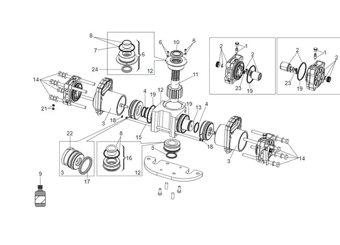 faac page pièces détachées moteur vérin s800 180°