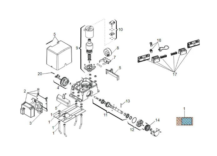 faac page pièces détachées pour moteur 740 24v