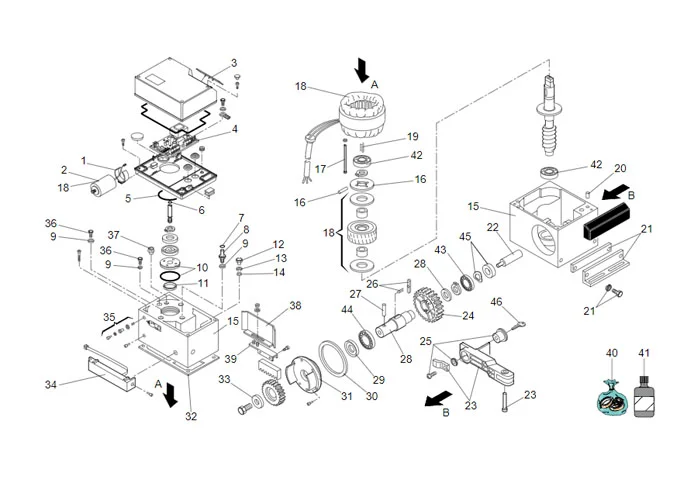 faac page pièces détachées moteur 746 emc