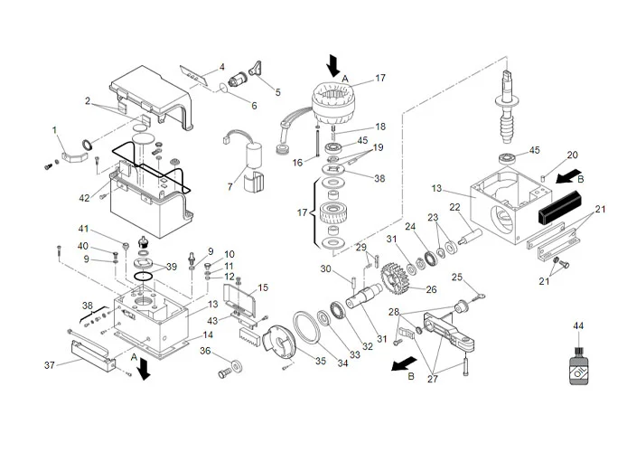 faac page des pièces détachées pour moteur 844 mc rev