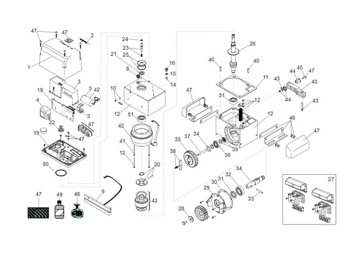 faac page des pièces détachées pour moteur 844 er